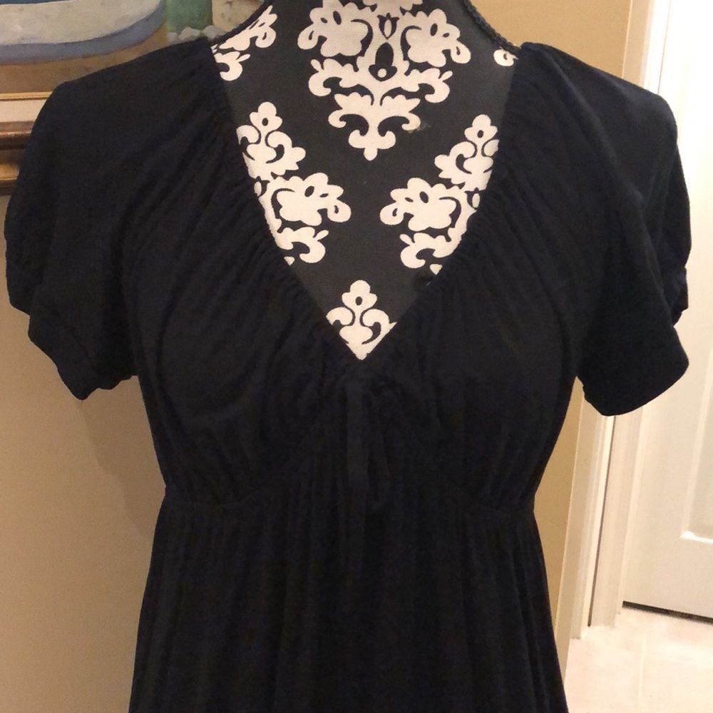 ⭐️I.N.C. V-Neck Gathered front tied bow detail puff sleeve empire waist babydoll
